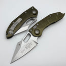 Microtech Borka Stitch Auto w/ OD Green Handles & Stonewash M390 169-10OD