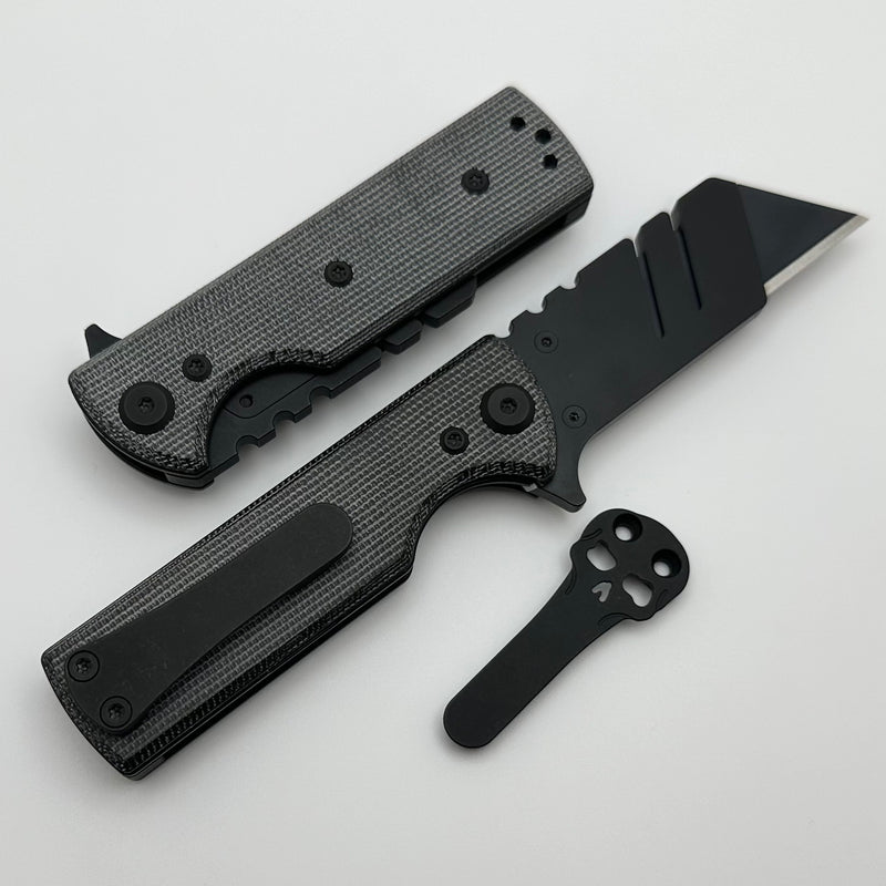 Chaves CHUB Flipper Blackout w/ Black Micarta & Utility Blade - Blue Label