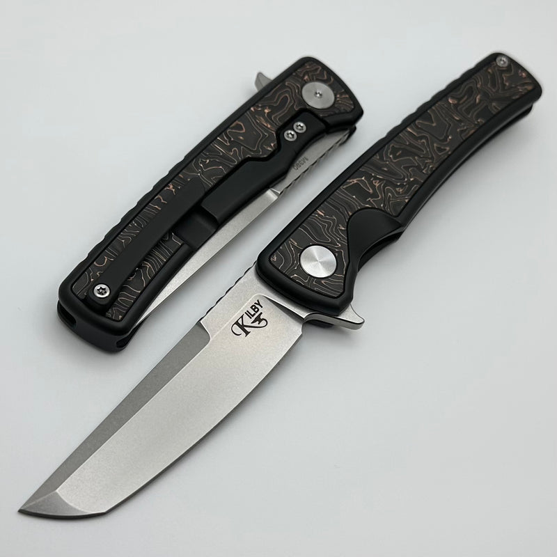 Mechforce Kilby Shard Black Titanium Integral Handle w/ Copper Foil Carbon Fiber Inlays & Stonewash M390