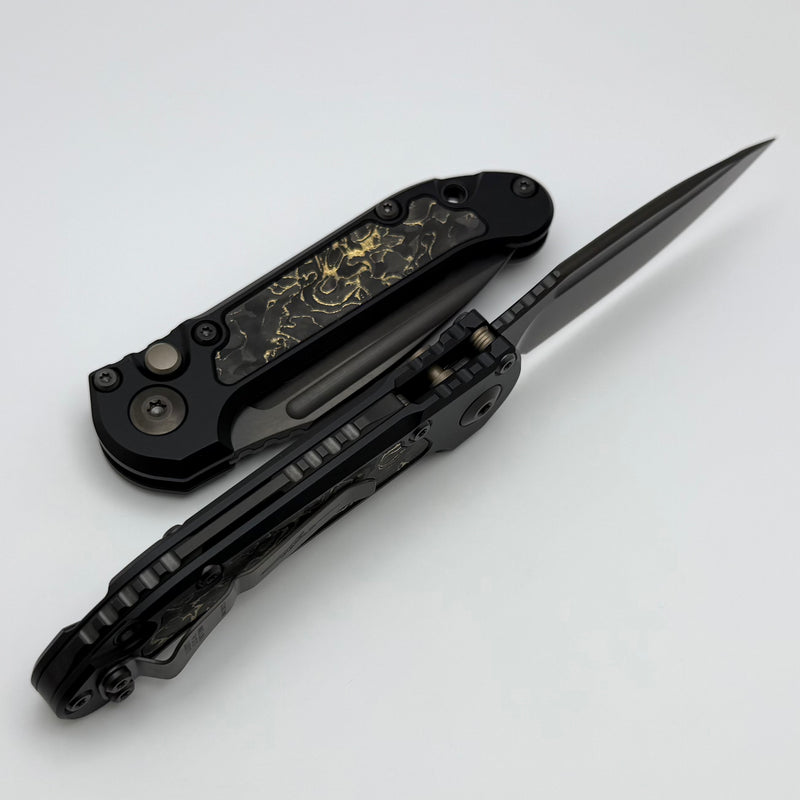 Microtech Knives LUDT Gen III DLC S/E w/ Pro-Tech Composites Carbon Fiber Inlays Signature Series 1135-1DLCTSAE