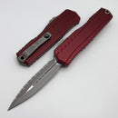 Microtech Cypher II D/E Full Serrated Apocalyptic w/ Merlot Handle 1242-12APMR