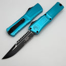 Microtech Knives Combat Troodon Gen III Black Partial Serrated Interceptor w/ Turquoise Handle Signature Series 1217-2TQS