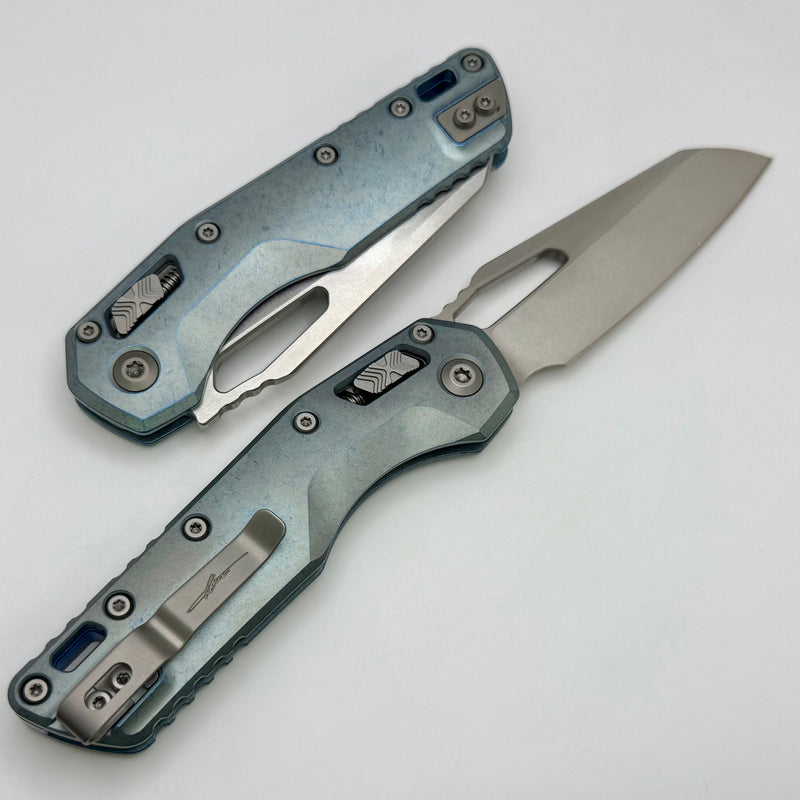 Microtech Marfione Select MSI RAM LOK Ice Blue Titanium Handles w/ Purple Accents & Stonewash M390MK 210-10MS6