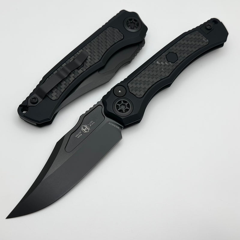 Heretic Knives Wraith Auto V4 w/ GITD Carbon Fiber Inlays & DLC Bowie MagnaCut Blade H002-6A-GLO/CF