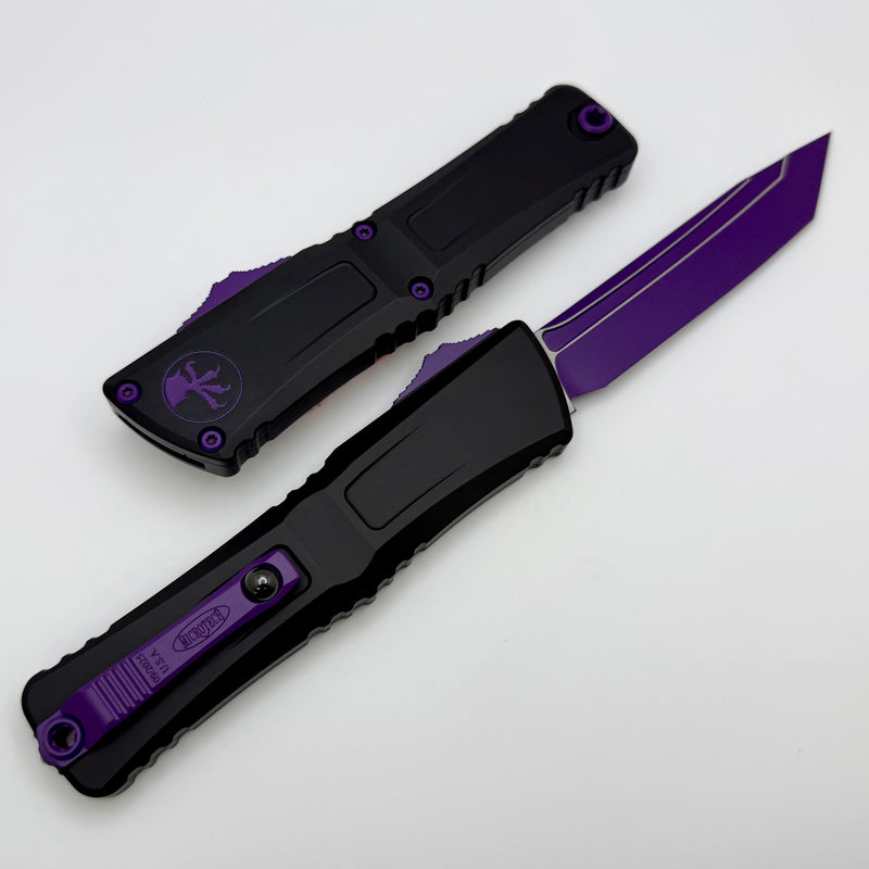 Microtech Knives Combat Troodon Gen III T/E & Black Handle w/ Purple Accents 1144-1PUSK