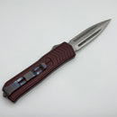 Medford Knife Merc-1 OTF Dagger S45 Tumbled D/E & Red Aluminum Handle w/ Flamed Clip