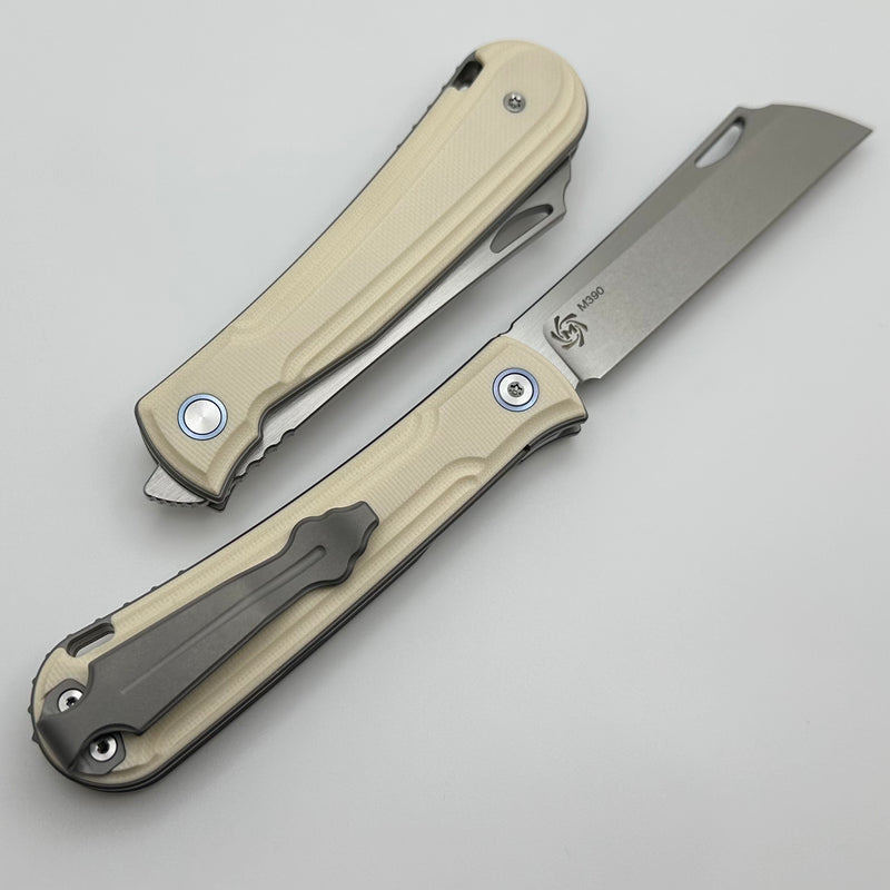 Mechforce Knives Caipira Rick Lala Collab Ivory-G10 Handles w/ Ti Liners & M390