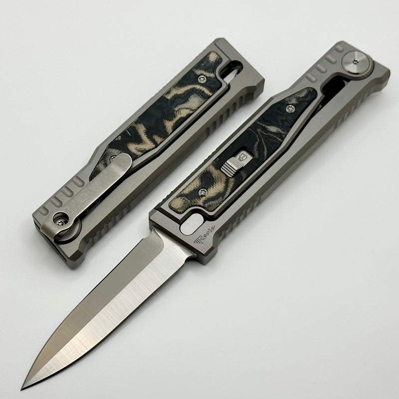 Reate EXO M Burl Linen Camo Micarta & Satin Double Edge