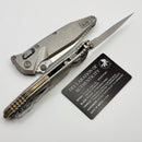 Marfione Select Microtech Socom Ram-Lok Titanium Slab Side Handles w/ Bronze Accents & Spear Point Stonewash Serrated M390MK 160RLS-11SMS2