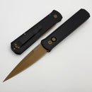 Pro-Tech Godfather Black Handle w/ Tan PVD Hardware & Tan PVD 154-CM Blade 921-Tan