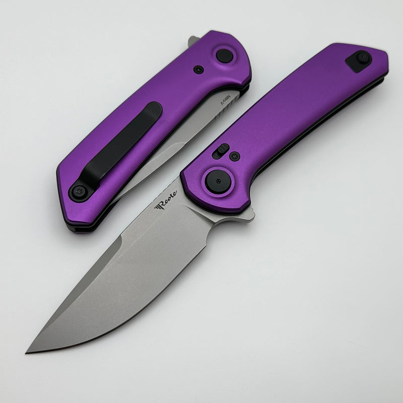 Reate Knives PL-XF Purple Aluminum Handles & Stonewash Nitro-V