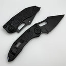 Microtech Borka Stitch S/E Full Serrated Black Standard w/ Blue Titanium Backspacer 169-3BK-A1TI