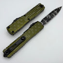 Microtech Ultratech Gen IV D/E Flag Pixel w/ OD Green Handle 11224-1ODHR