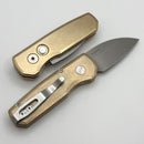 Pro-Tech Runt 5 w/ Albronze Handle w/ Pearl Button & Stonewash Wharncliffe MagnaCut R5310