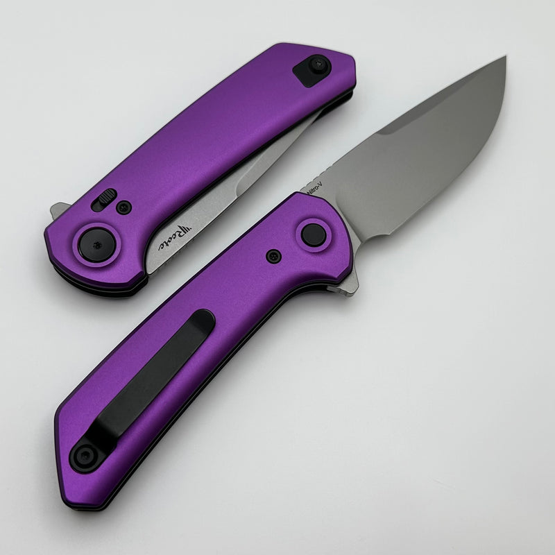 Reate Knives PL-XF Purple Aluminum Handles & Stonewash Nitro-V