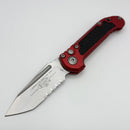 Pre Owned Microtech Knives LUDT Gen III Stonewash Partial Serrated Tanto w/ Red Handle 1136-11RD