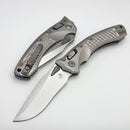 Microtech Marfione Select Amphibian RAM LOK Frag Titanium Handles & Stonewash M390MK w/ Double Vapor Blast & Blue Accents 137RL-10FRMS2