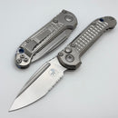 Microtech Marfione Select LUDT Gen III Frag Titanium Handles w/ Blue Accents & Stonewash Serrated S/E 1135-11FRMS2