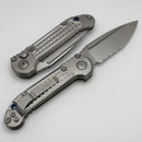 Microtech Marfione Select LUDT Gen III Frag Titanium Handles w/ Blue Accents & Stonewash Serrated S/E 1135-11FRMS2