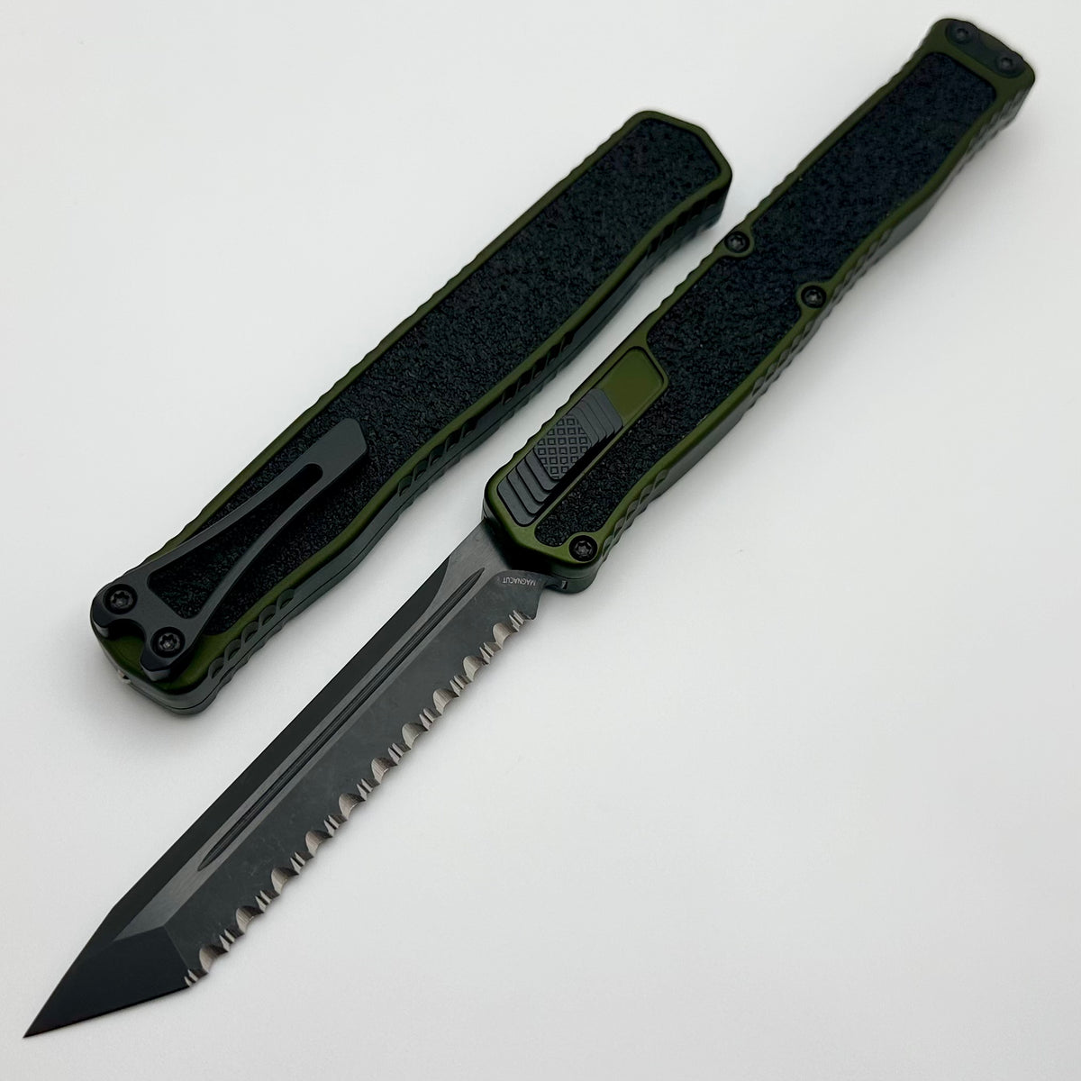 Heretic Knives Cleric II 2 OD Green & DLC Tanto Magnacut Full Serrated