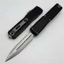 Microtech Ultratech ZBP D/E Stonewash Full Serrated w/ Black Handle 1122-12