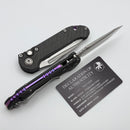 Microtech Marfione Select LUDT Gen III Carbon Fiber Handles w/ Purple Accents & Stonewash Tanto 1136-10MS15