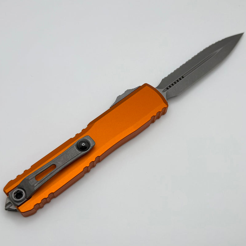 Microtech Ultratech Gen IV D/E Apocalyptic Full Serrated w/ Orange Handle 11224-12APOR