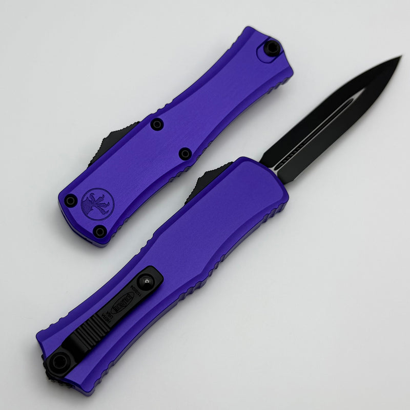 Microtech Knives Mini Hera Black D/E M390MK w/ Purple Handle 1702M-1PU