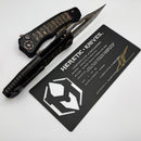 Heretic Knives Custom Wraith V4 Manual w/ Snakeskin Carbon Fiber Inlays & Hand Ground Vegas Forge Damascus Bowie