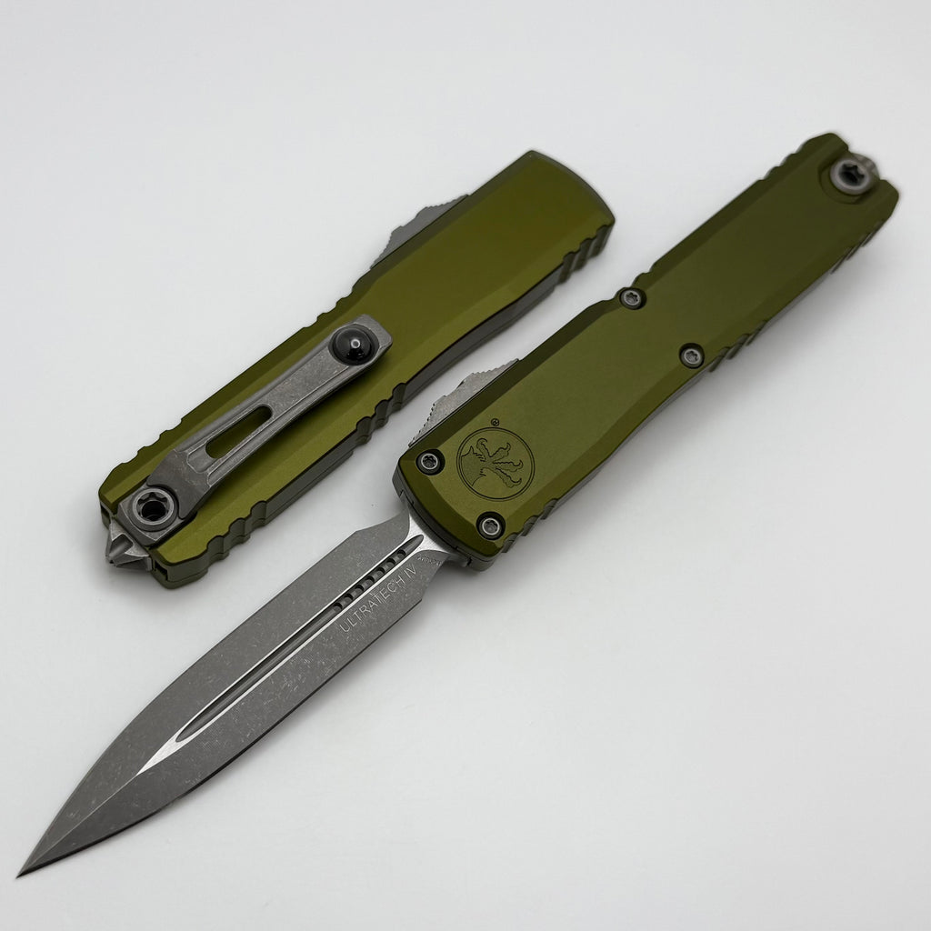 Microtech Ultratech Gen IV D/E Apocalyptic Standard w/ OD Green Handle