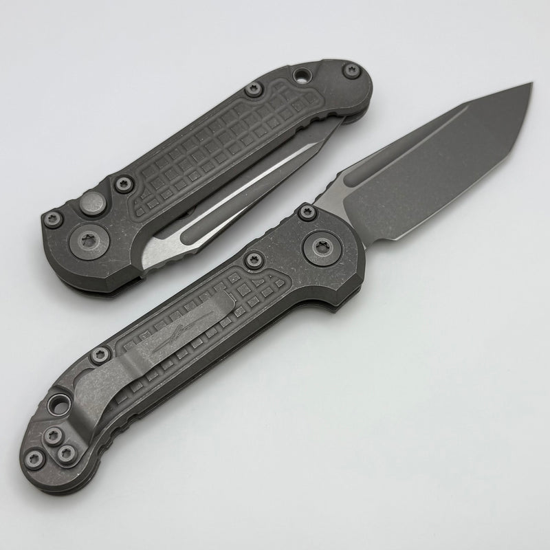 Microtech Knives LUDT Gen III Apocalyptic Tanto Frag Titanium Handles 1136-10APFRMS1