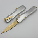 Kershaw Livewire Raw Aluminum Handles & Gold Magnacut Spearpoint 9000RAWGLD