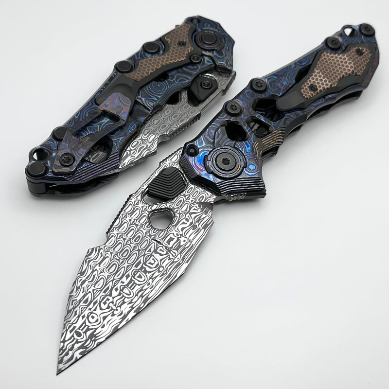 Custom Knife Factory Traktor Full Dress w/ ZircuTi/Superconductor Handles & Damasteel