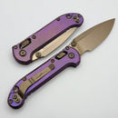 Marfione Select Microtech LUDT Ram-Lok Royal Purple Slab Titanium Handles w/ Bronze Accents & Bronze Drop Point 1135RLS-13MS3
