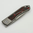 Uldanov Custom Knives Sierra w/ Milled Titanium/Red Dark Matter Carbon Fiber Inlays & M398 Front Flipper