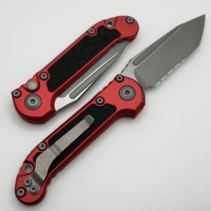 Microtech Knives LUDT Gen III Apocalyptic Partial Serrated Tanto w/ Red Handle 1136-11APRD