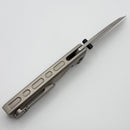 Chaves Knives Sangre 229 El Chicano w/ Brown Micarta Inlaid Titanium Handles & 3.6" Chisel M390