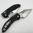 Microtech Borka Stitch Single Edge Satin Standard w/ Black Handle 169-4