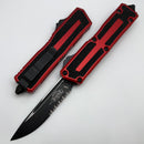Microtech Scarab 2 Gen 3 S/E Spine Fluted Black Partial Serrated w/ Red Handle 1278-2RD