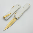 Kershaw Livewire White Cerakote Handles & Gold Magnacut Spearpoint 9000WGLD