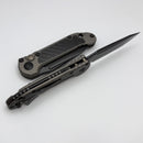 Microtech Knives LUDT Gen III DLC Tanto w/ Natural Clear Handle & Carbon Fiber Inlays Signature Series 1136-1DLCTNCCFIS