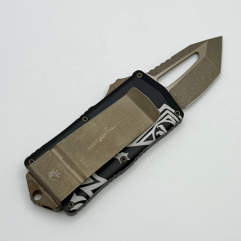 Microtech Exocet T/E Tanto Bronze Dead Man's Hand Signature Series 158