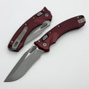 Microtech Amphibian Mini RAM LOK Merlot Frag Aluminum & Apocalyptic M390MK 137MRL-10APFRMR