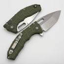 Heretic Knives Martyr OD Green Polymer Handles w/ 3.5" Stonewash Tanto MagnaCut H057-2A-GRN