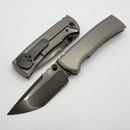 Chaves Knives Redencion 229 Bright Stonewash DLC w/ Titanium Integral Handle w/ Magnetic Ti Inlays & Tanto M390