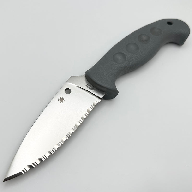 Spyderco Temperance Sprint Run Serrated Cru-Wear & FRN Handle Fixed Blade FB05SGY