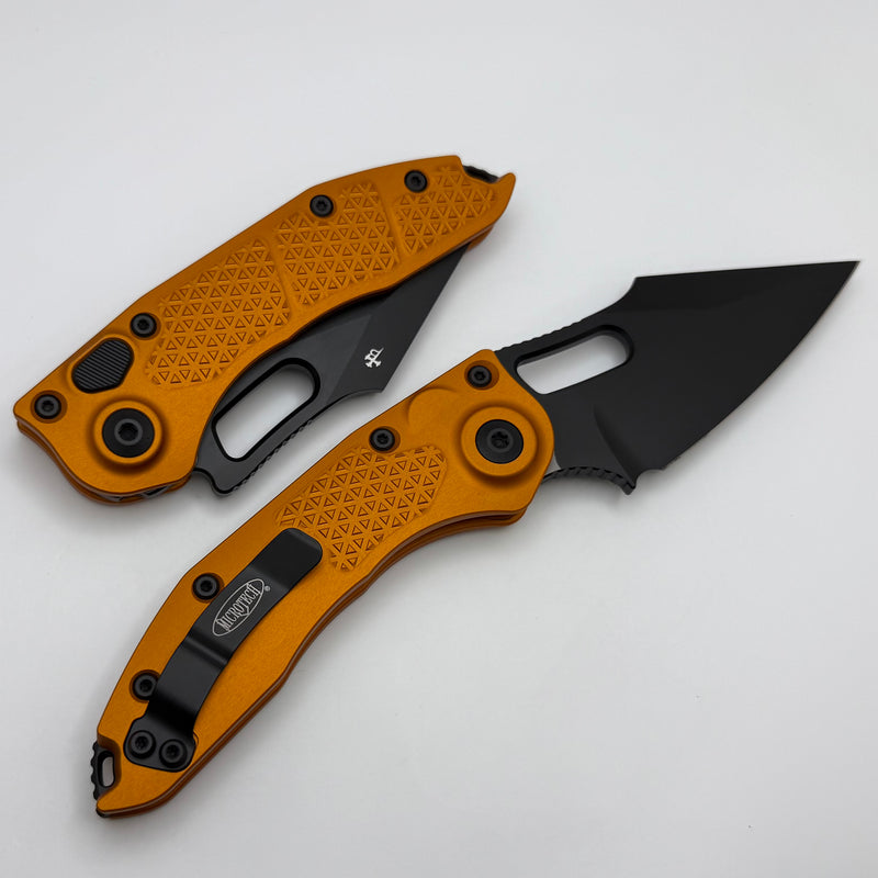 Microtech Borka Stitch Orange Tangerine Handles & Black Standard 169-1OT