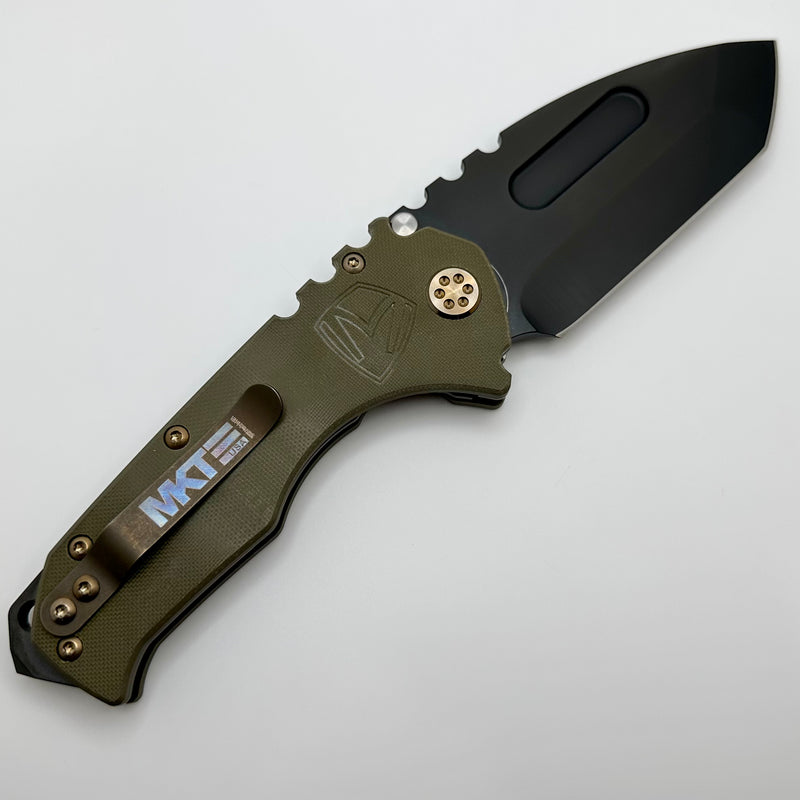 Medford Scout M/P Praetorian OD Green G10 & PVD D2 Blade w/ Bronze Hardware/Clip