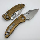 Microtech Borka Stitch Auto w/ Tan Handles & Full Serrated Stonewash 169-12TA