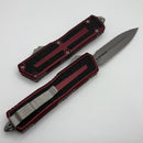 Microtech Scarab 2 Gen 3 D/E Apocalyptic Full Serrated w/ Merlot Handle 1280-12APMR